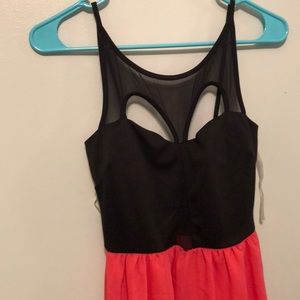 Black and coral formal dress